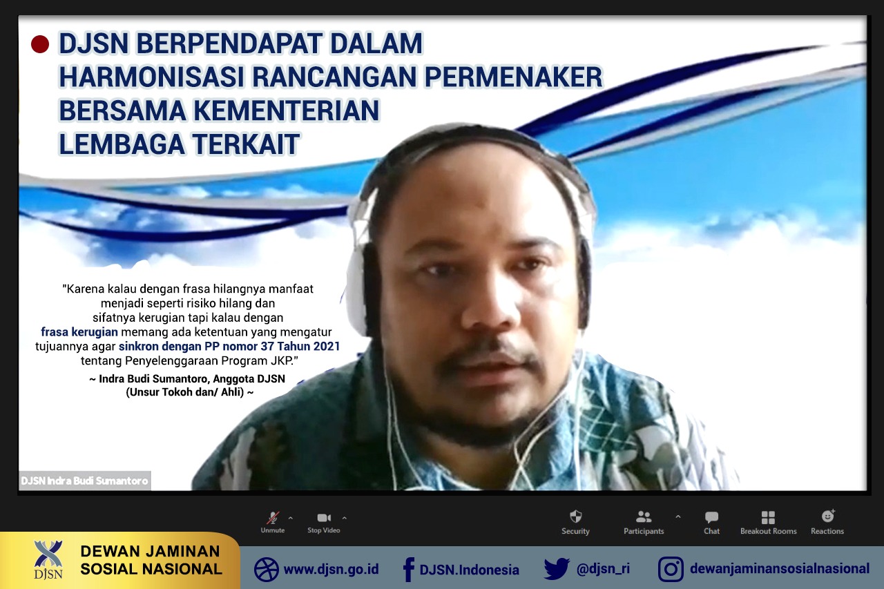 DJSN Berpendapat dalam  Harmonisasi Rancangan Permenaker bersama Kementerian Lembaga Terkait