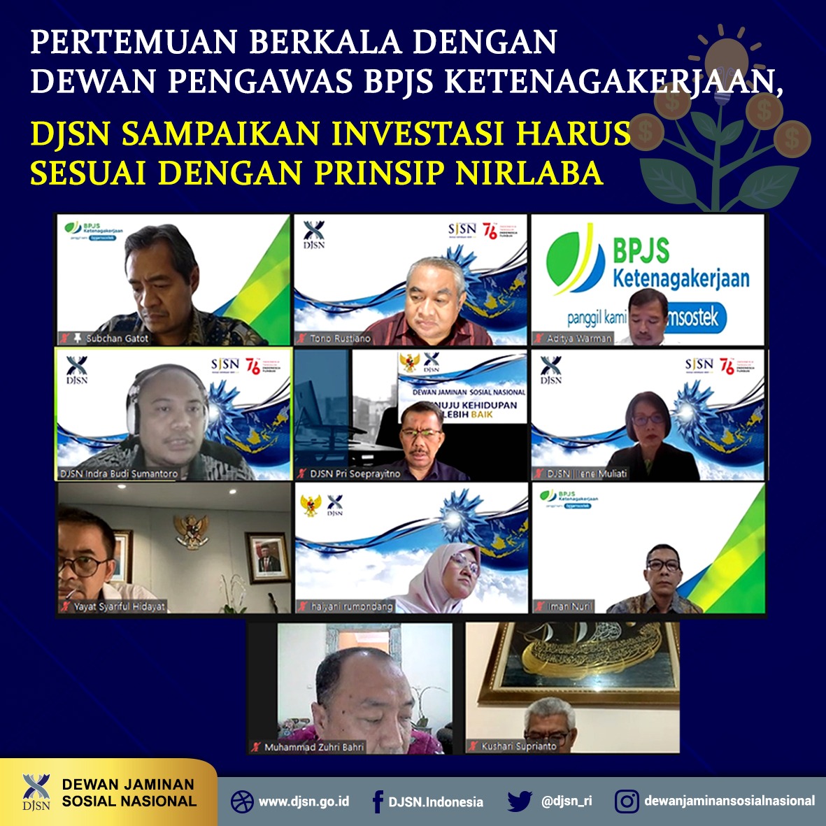 Pertemuan Berkala Dengan Dewan Pengawas BPJS Ketenagakerjaan, DJSN Sampaikan Investasi Harus Sesuai dengan Prinsip Nirlaba